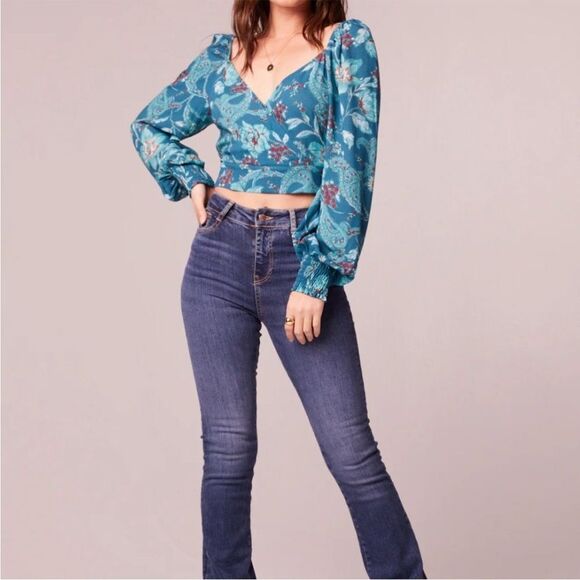 Band of the free NWT Celine Floral Blue Long top - large - Picture 1 of 5